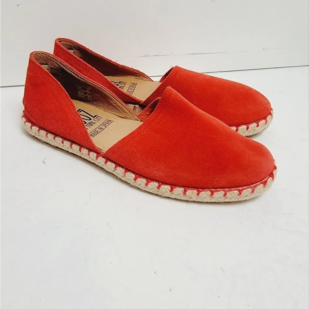 Miz Mooz Carmena Orange Suede Flat Espadrille Size 7 EU37